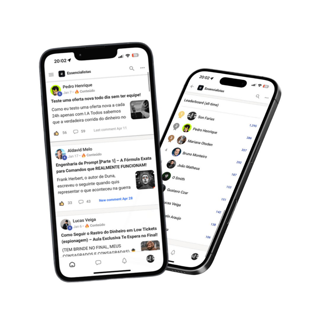 App Essencialistas no celular